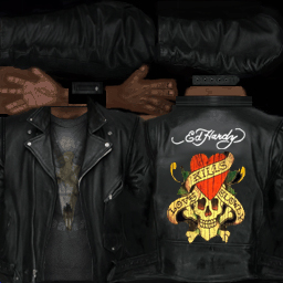 Ed Hardy Leder Jacke